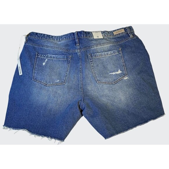 Blank Nyc Plus Size‎ Blue Denim Cut Off Shorts Distressed Sustainable Size 20 W - Picture 2 of 14